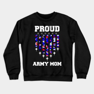 Proud Army Mom 4th Of July 2024 Military Mommy Crewneck Sweatshirt